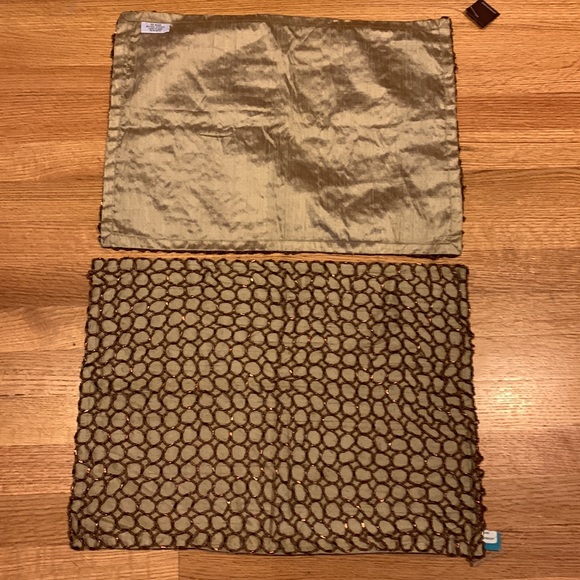 2 (set) Anthropologie beaded placemats silk backing new with tags - Picture 5 of 5